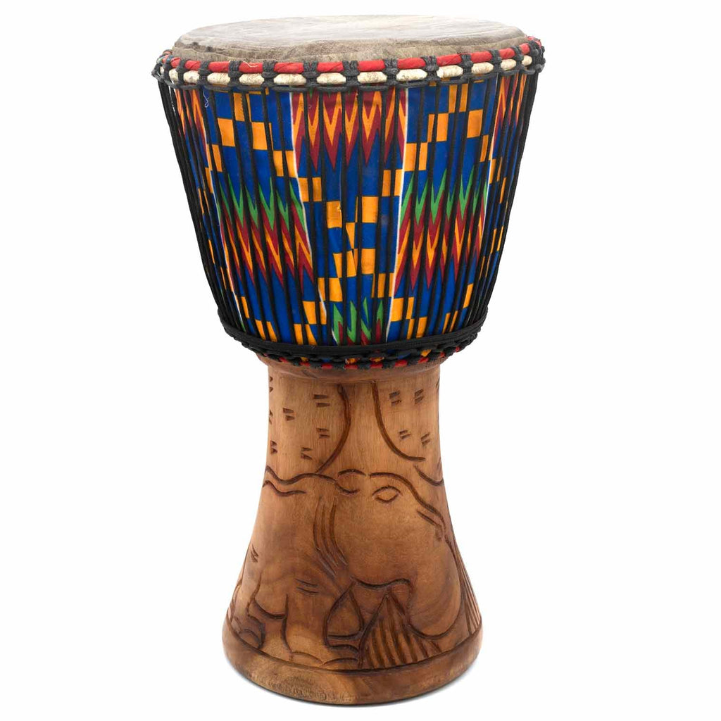 Large Fabric Covered Ghanaian Djembe - African Musical Instruments