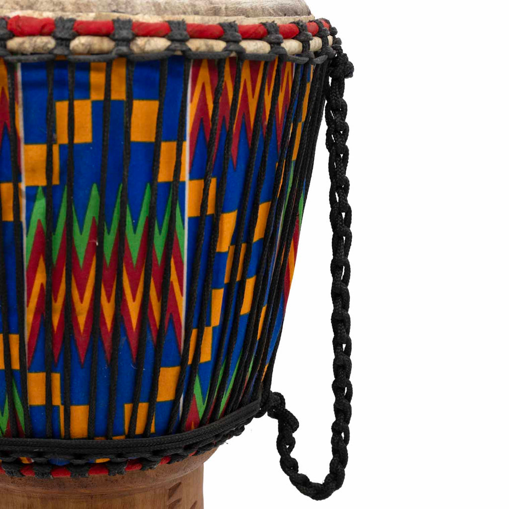 Large Fabric Covered Ghanaian Djembe - African Musical Instruments