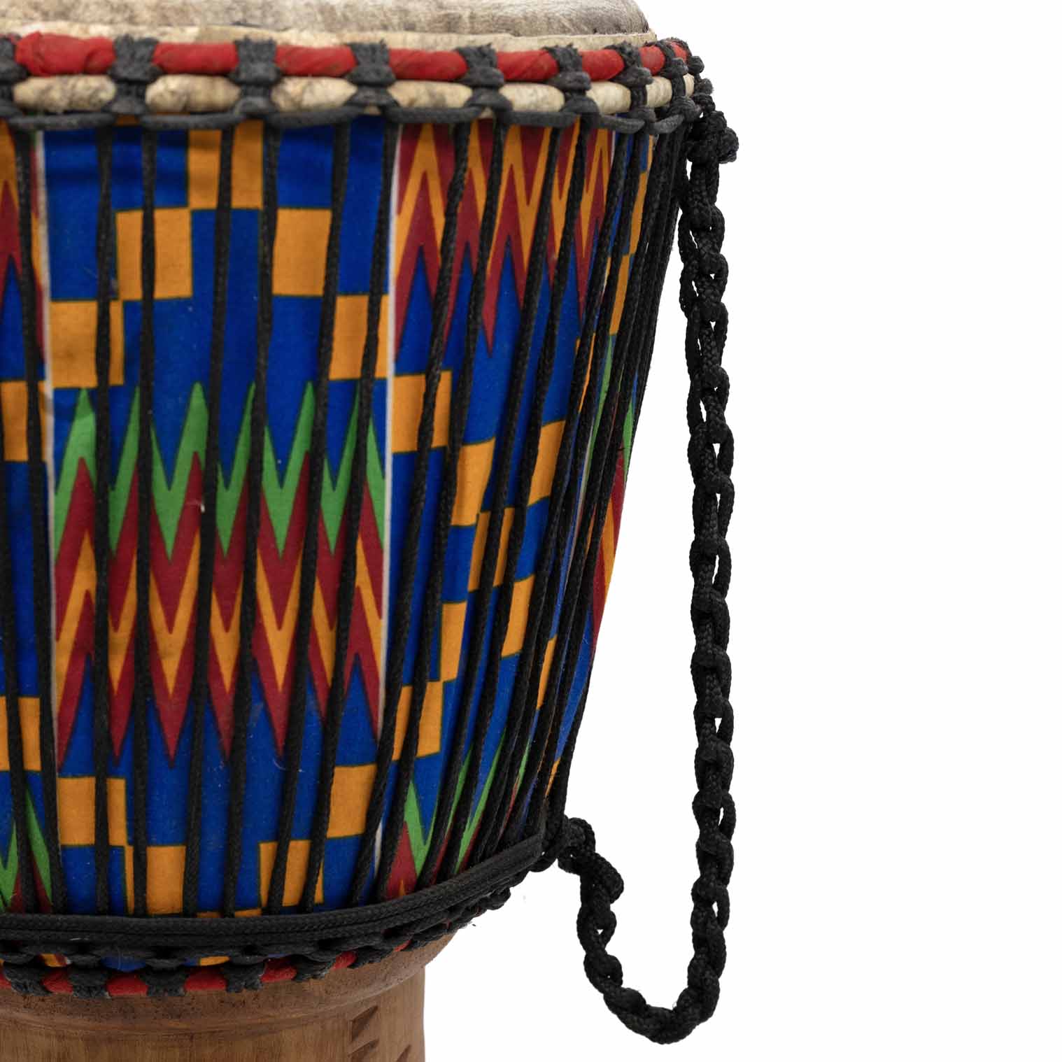 Large Fabric Covered Ghanaian Djembe - African Musical Instruments