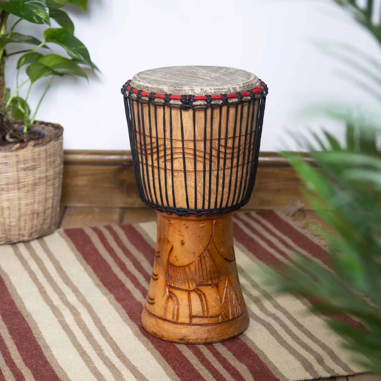 Medium Ghanaian Djembe (9" Head)-Drums - African Musical Instruments