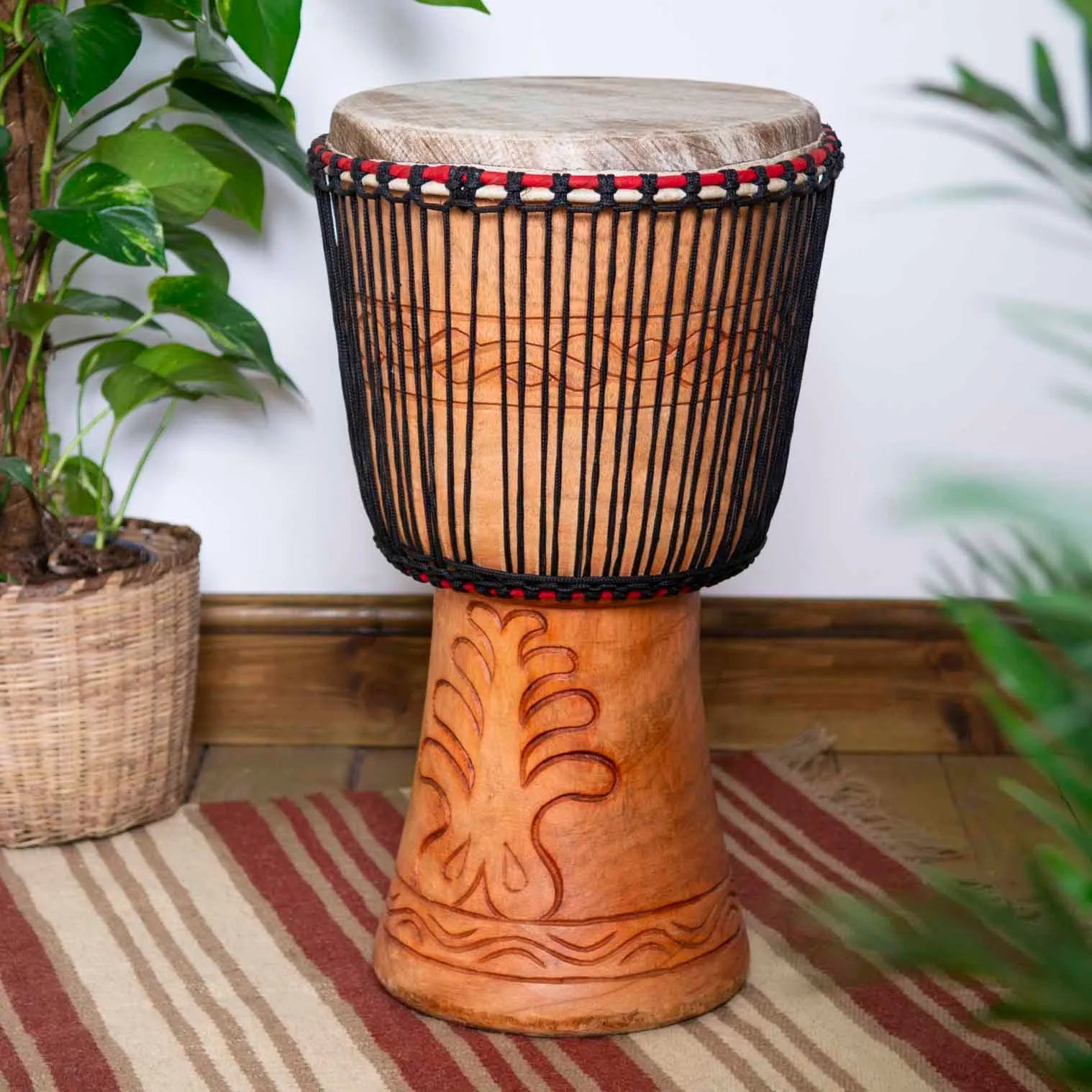 Extra Large Ghanaian Djembe (13" Head)-Drums - African Musical Instruments
